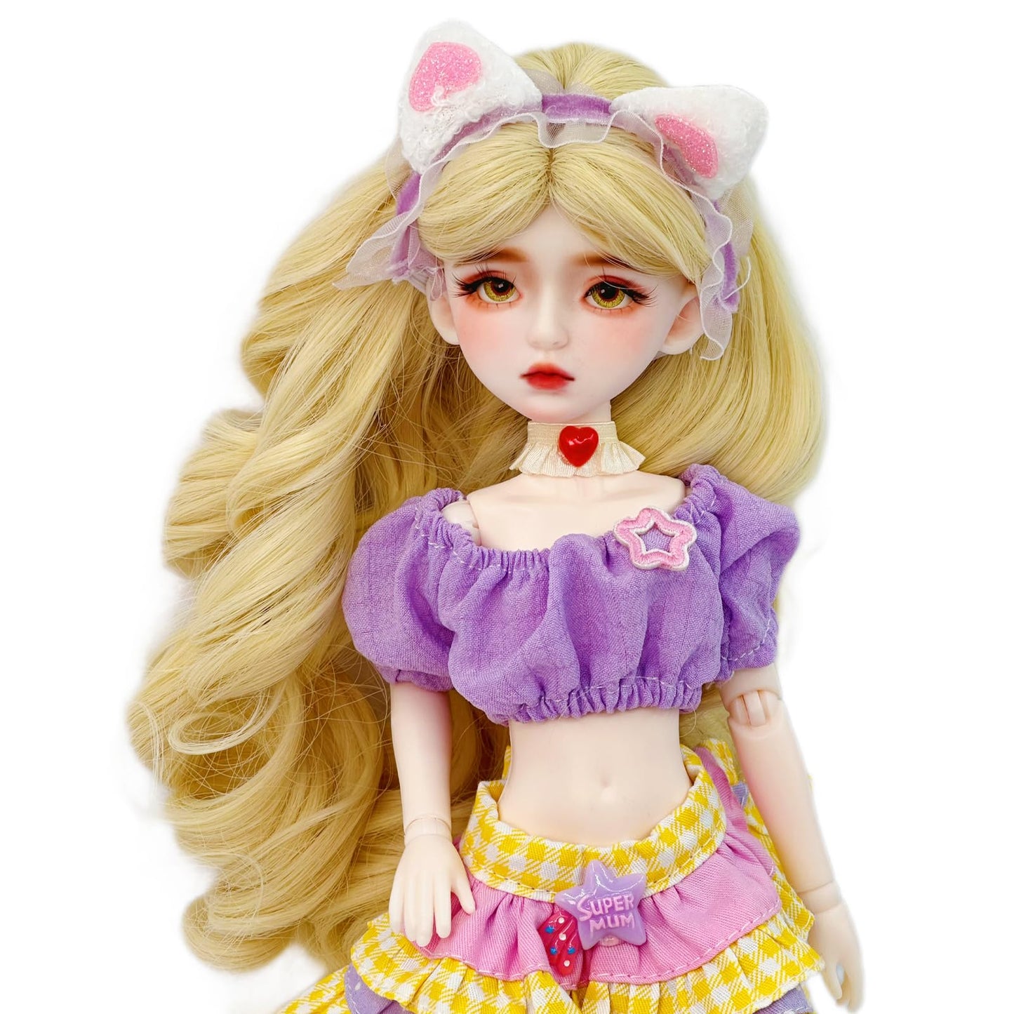 Linara 1/6 BJD Doll 12in Full Set with Dress Shoes Wig Makeup Christmas Birthday (Purple)
