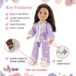Emily Rose 18" Doll Pajama Bundle - 6-Piece Sleep Set with 2 PJ Outfits, Bunny & Fluffy Pink Slippers - Gift Boxed Nighttime Clothes Compatible