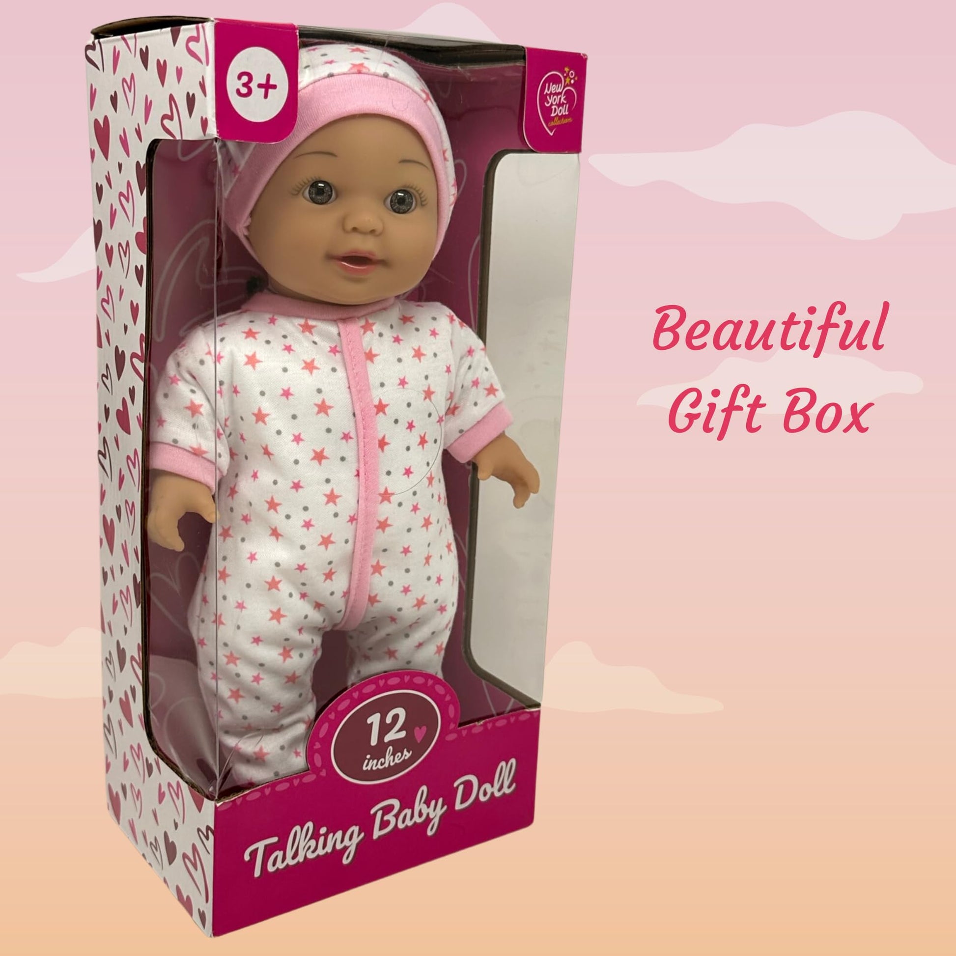 12 Inch Talking Baby Dolls for 3 Year Old Girls - Soft Body Interactive Baby Doll for Kids That Can Talk, Cry, Sing and Laugh - Makes 24 Cute Sounds