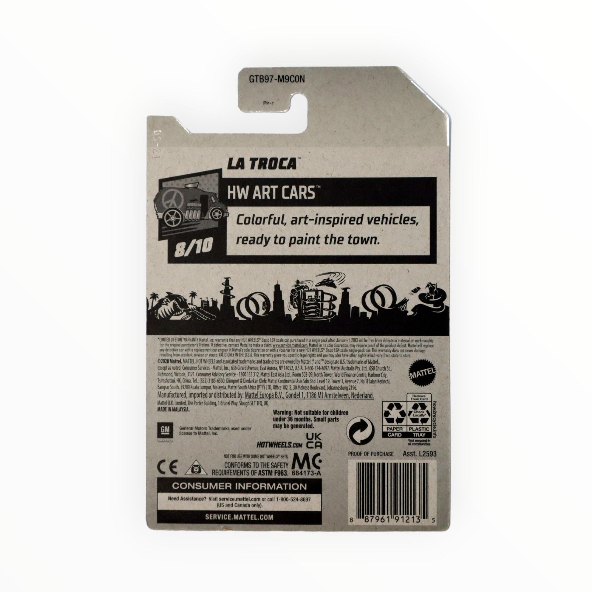Hot Wheels La Troca, [White] 146/250 Art Cars 8/10