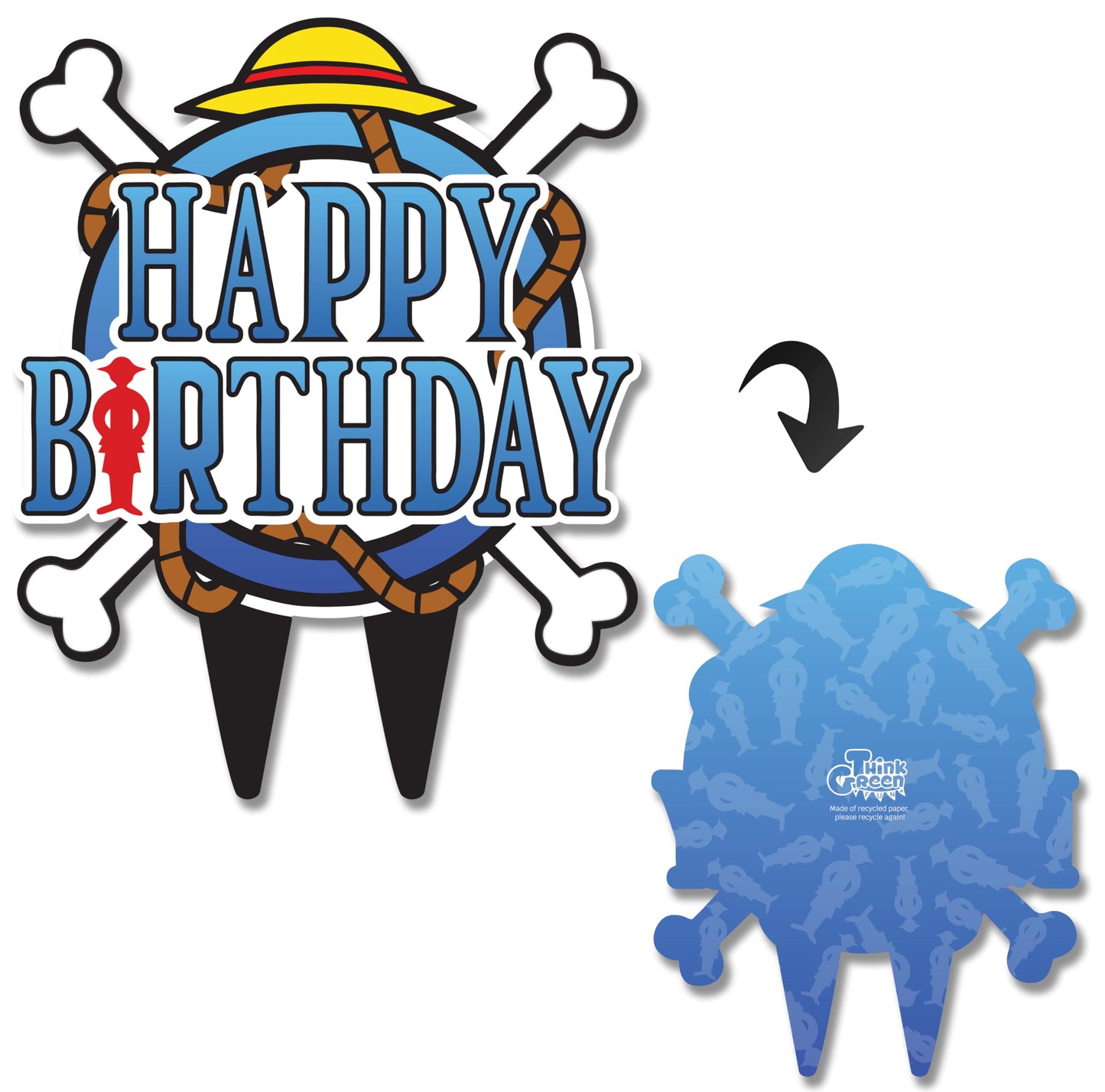 Anime Birthday Cake Topper Girls Boys One Party Decorations