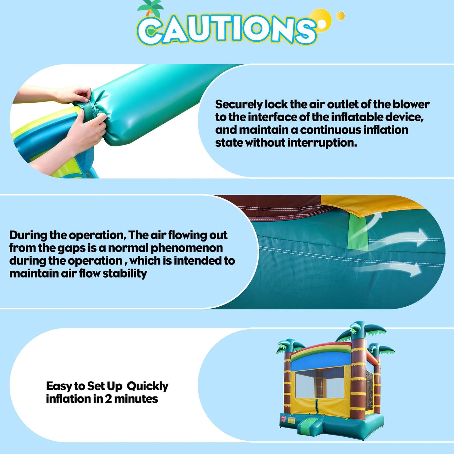 13.8FT Inflatable Jump Bounce House, Large Indoor & Outdoor Backyard Blow-Up Bouncy Playhouse with Air Blower and Storage Bag, 100% PVC,Jumping Castle
