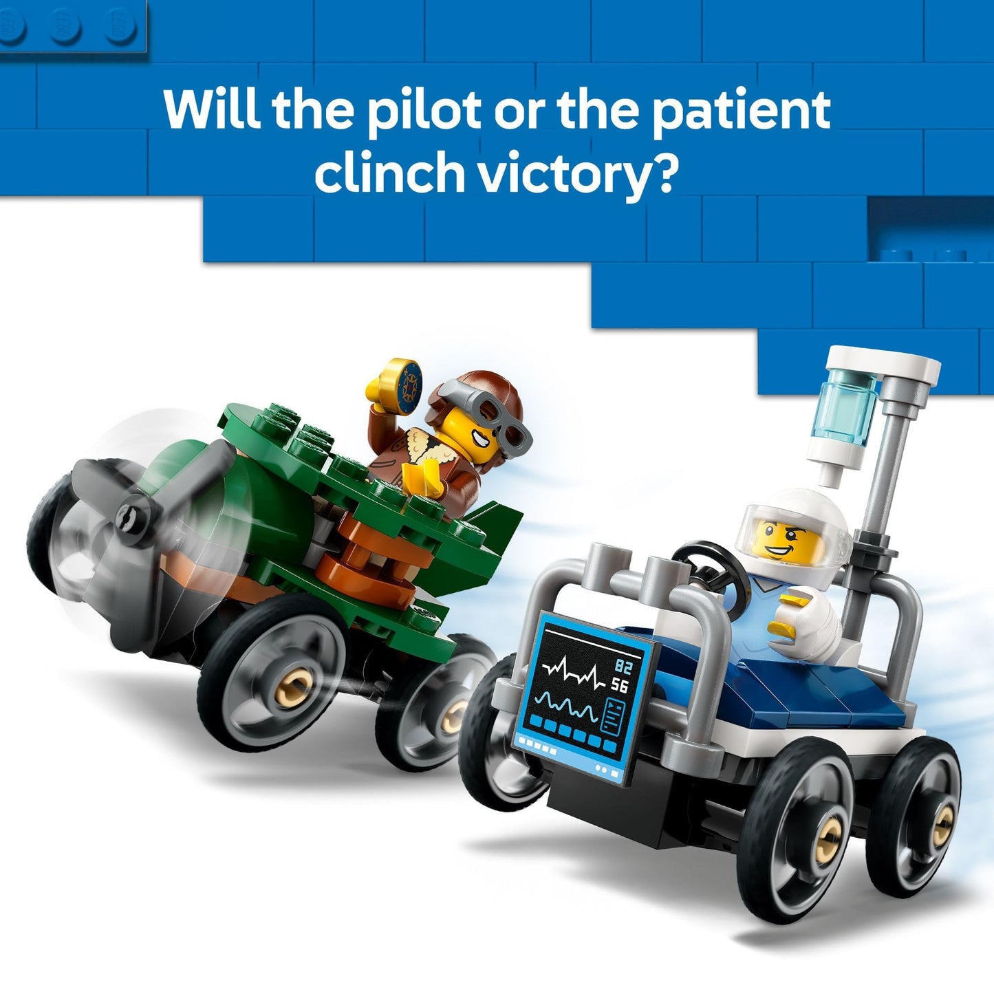 LEGO City Airplane vs. Hospital Bed Race Car Pack Toy - Building Toy for Kids, Boys and Girls, Ages 5+ - Gift for Birthdays and Holidays - Includes 2