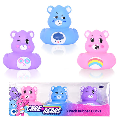 Care Bears Rubber Ducks - Collectible Character Toys for Bath, Gifting, and Car Dashboards - Cheer Bear, Grumpy Bear & Share Bear - 3 Pack