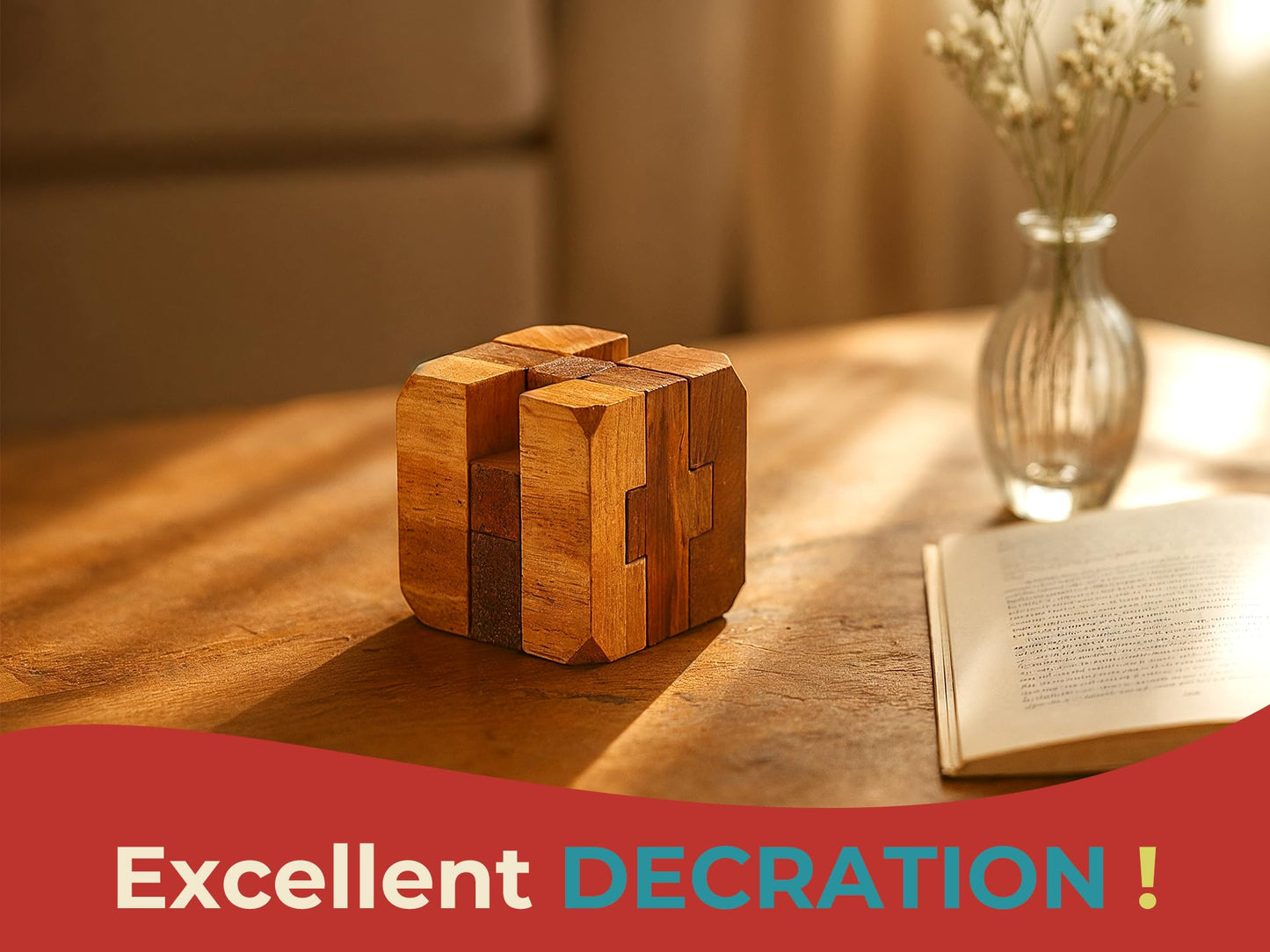 BSIRI Games Gifts and Brain Teaser Puzzles for Adults Classic Diamond Cube Puzzle Wooden 3D Puzzle Games to Challenge Mind for Fun and Educational