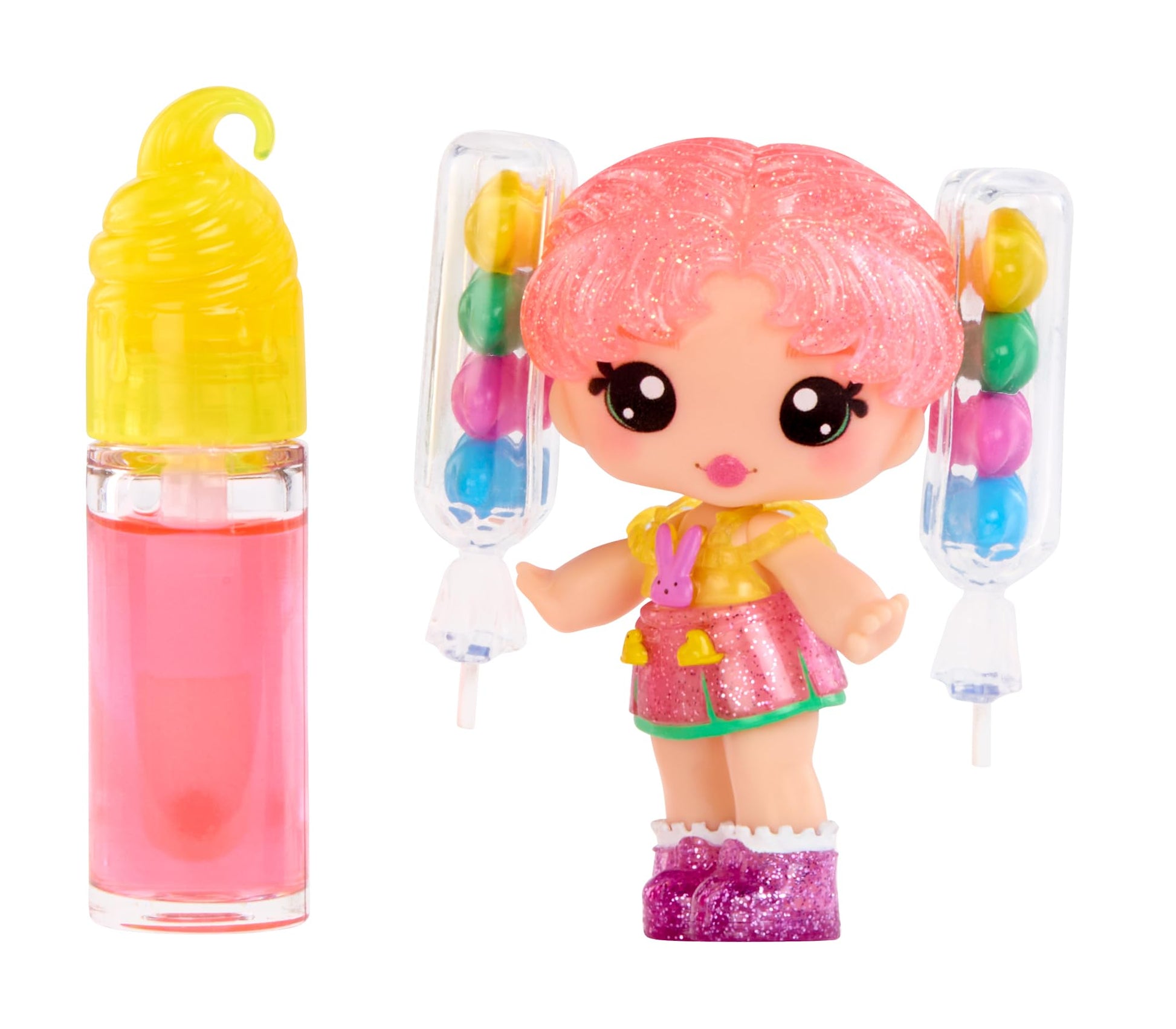 Yummiland x PEEPS Lip Gloss Doll- Molly Mallows with Scented Lip Gloss, Ages 4+