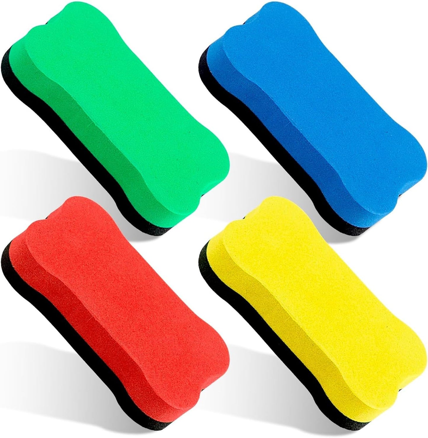 4PCS Dry Eraser Whiteboard Magnetic Erasers Mini Dry Board Erase for Teacher Home Kids Student Classroom