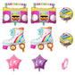 8 PCS Roller Skate Rainbow Balloons Inflatable Radio Boombox Props for 80s 90s Party Decorations Retro Theme Hip Hop Birthday Party Back to the 80S