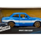 Jada Toys Fast & Furious Movie 1970 Brian's Ford Escort Blue with White Stripes, 1/24 Diecast Model Car