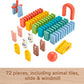 Fisher-Price Wood Preschool Game Domino Run Playset, 72-Piece Wooden Building Set for Kids Ages 3+ Years