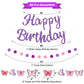 Danadia Pre-Strung Happy Birthday Banner, NO DIY Party Decorations (Purple)