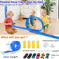15 Ft Flexible Race Car Track for Kids, Rolls Up Portable Race Tracks with 6 Car & Suction Cups, Compatible with Hot Wheels and Diecast 1/64th Cars