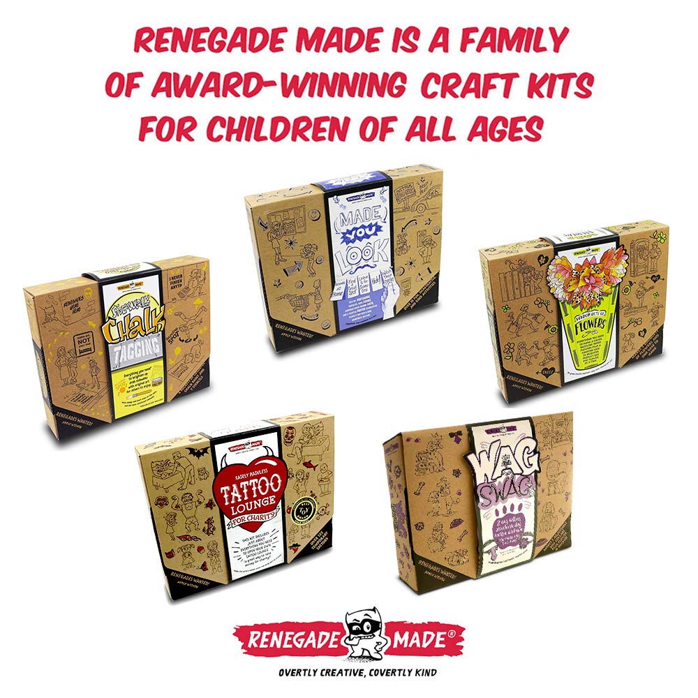 Renegade Made | Tattoo Lounge KIT | Promote Kindness and Raise Money for Your Favorite Cause by Applying Fun, Non-Toxic Temporary Tattoos for Kids