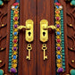1/12 Miniature Door Handle, 2 Pair Left and Right Handles Dollhouse Decoration Accessories, Gold
