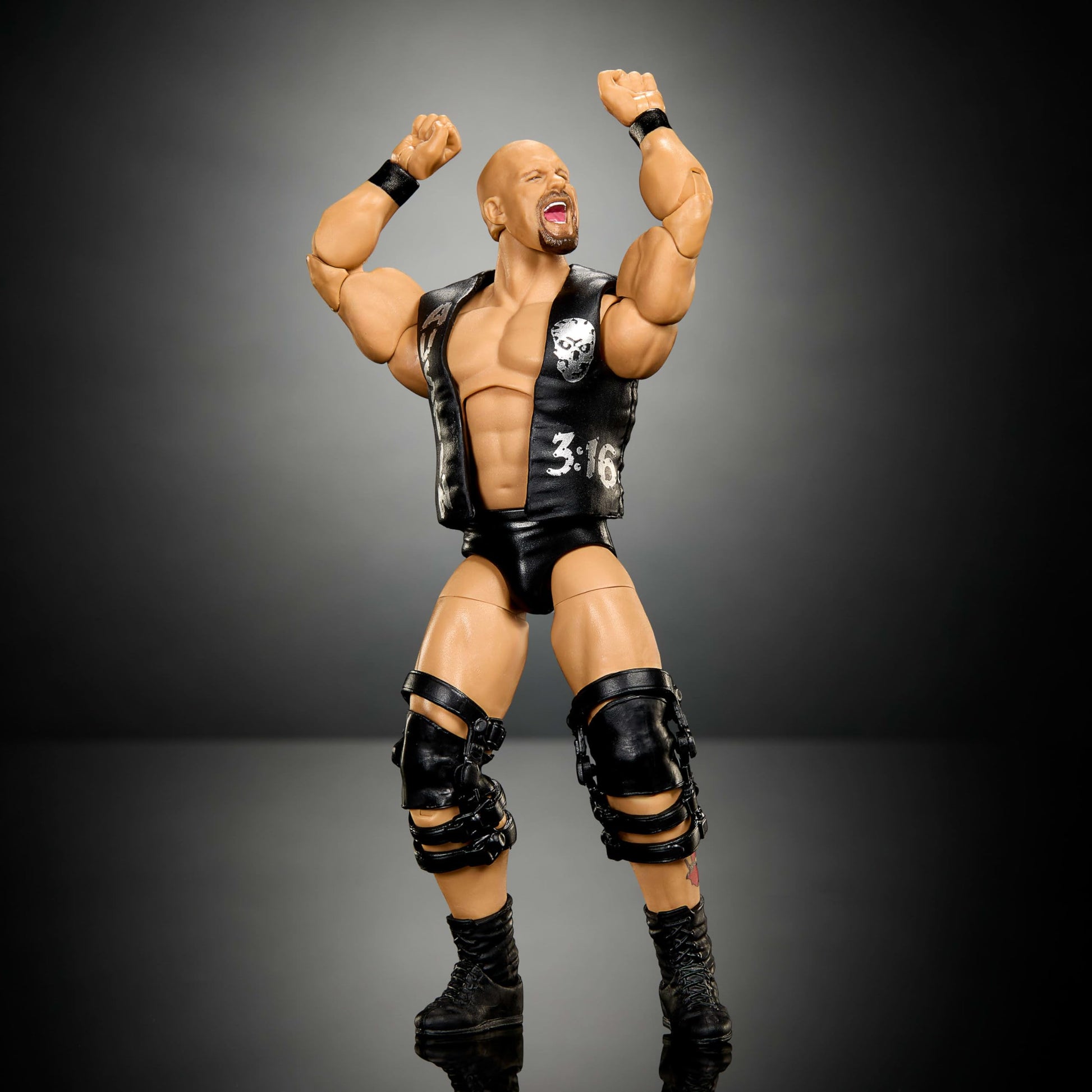 Mattel WWE Elite Collection Action Figure & Accessories, Premium Live Event “Stone Cold” Steve Austin Set, SummerSlam Series with Jesse “The Body”