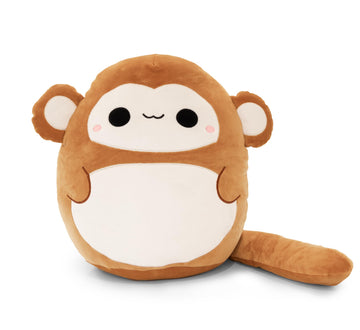 Snuggaboos Jumbo 17 Inch Mia The Monkey Plush Squish Pillow Original: Super Soft Cute Stuffed Animal Toy with Extra Long Tail - Perfect Plushie Gift
