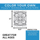 Color Your Own Fuzzy Mandala Design Posters - Bulk set of 24 - Crafts for Kids and Fun Home Activities