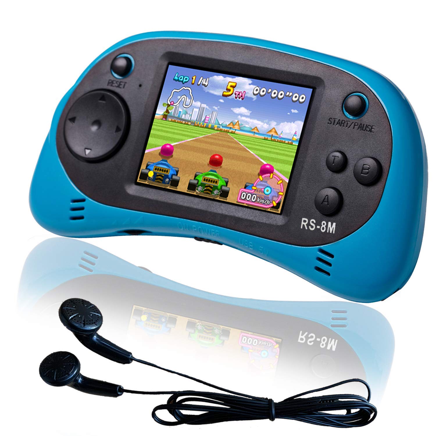 EASEGMER 16 Bit Kids Handheld Games Built-in 220 HD Video Games, 2.5 Inch Portable Game Player with Headphones - Best Travel Electronic Toys for Kids