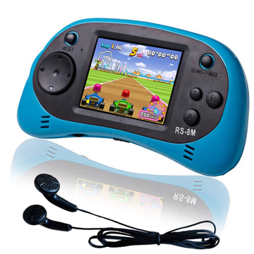 EASEGMER 16 Bit Kids Handheld Games Built-in 220 HD Video Games, 2.5 Inch Portable Game Player with Headphones - Best Travel Electronic Toys for Kids