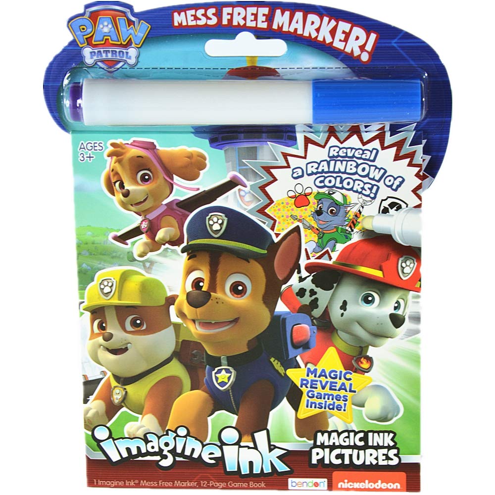 6-Pack Imagine Ink Magic Pictures Coloring Activity Books Set with Mess Free Marker | Mickey Mouse, Spiderman, LOL, Paw Patrol, Fancy Nancy, Captain