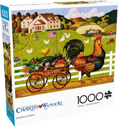 Buffalo Games - Charles Wysocki Rooster Express - 1000 Piece Jigsaw Puzzle