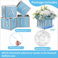2 Set Baby Shower Centerpieces for Table 6 Inch Wooden Boxes with Rotatable Base Perfect for Boy Girl Neutra,Baby Shower, Gender Revea Party Table