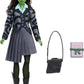 Mattel Universal Wicked Elphaba Fashion Doll & Accessories with Green Skin, Braided Black Hair, Posability & Removable School Uniform