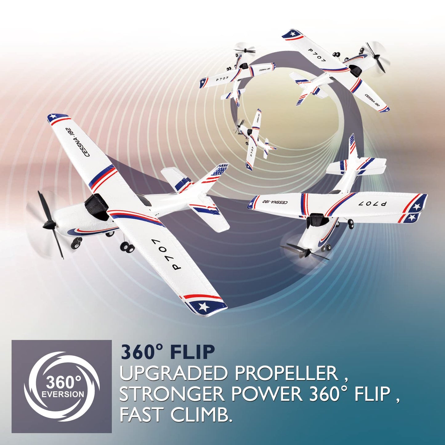 New P707 PRO 3Ch RC Airplane with GYRO, Fixed Wing Plane Outdoor Toys with 2.4G Transmitter, Extra Battery and Propeller … (Regular)