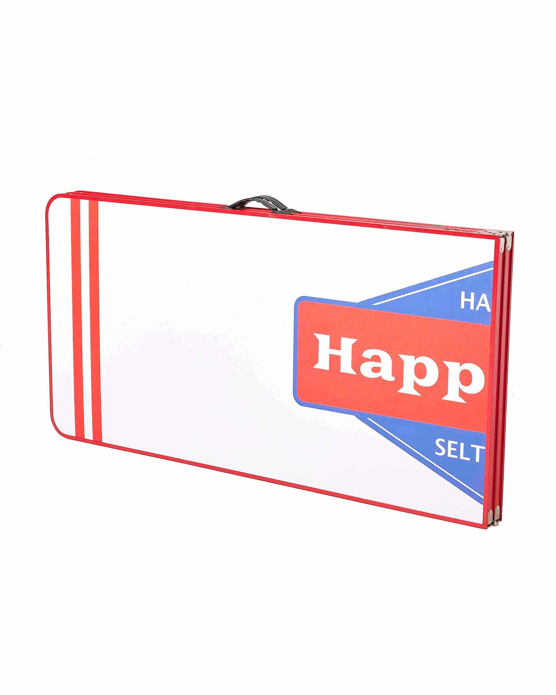 Happy Dad Portable Pong Table for Party, Tailgate Games, Folding Table for Indoor or Outdoor, Durable Scratch Proof Aluminum and Wood, Carrying
