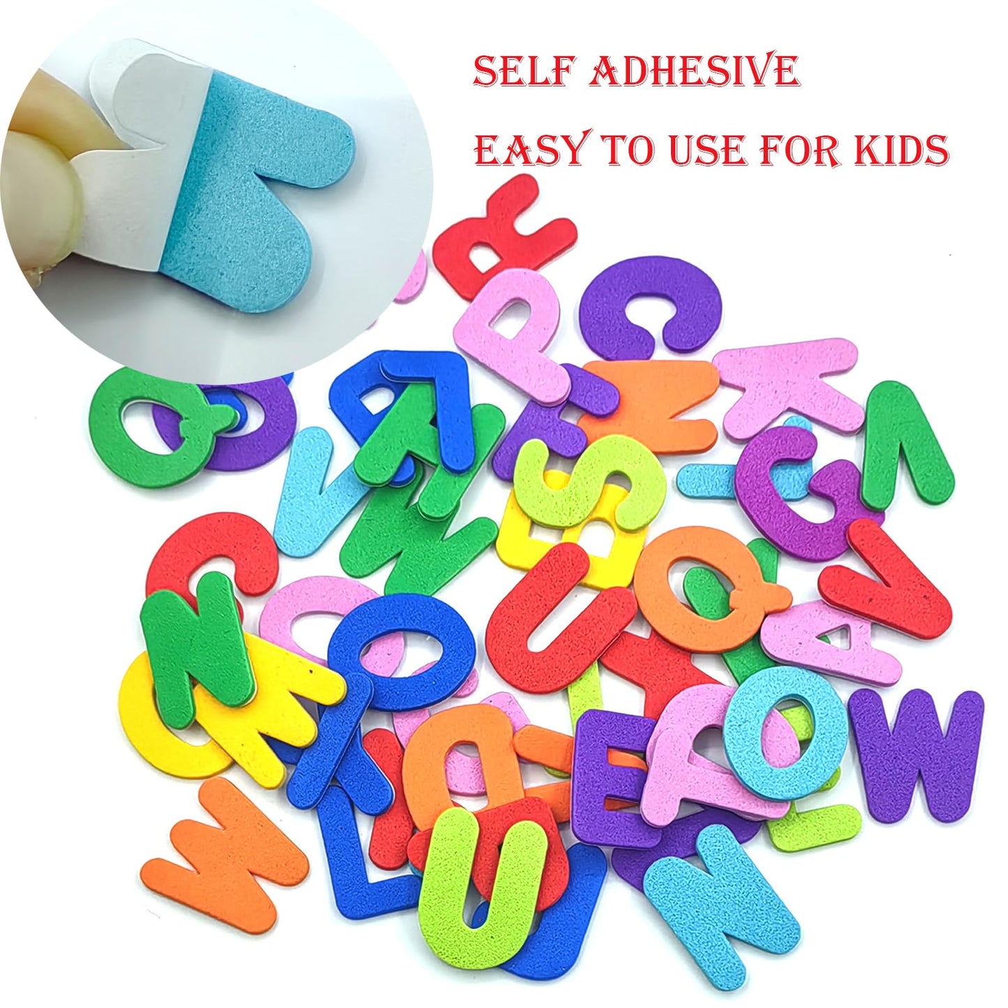 Foam Letter Stickers, Colorful self -Adhesive Puffy Alphabet Shapes Materials, A-Z for Crafts and Teaching (1040pcs 1INCH)