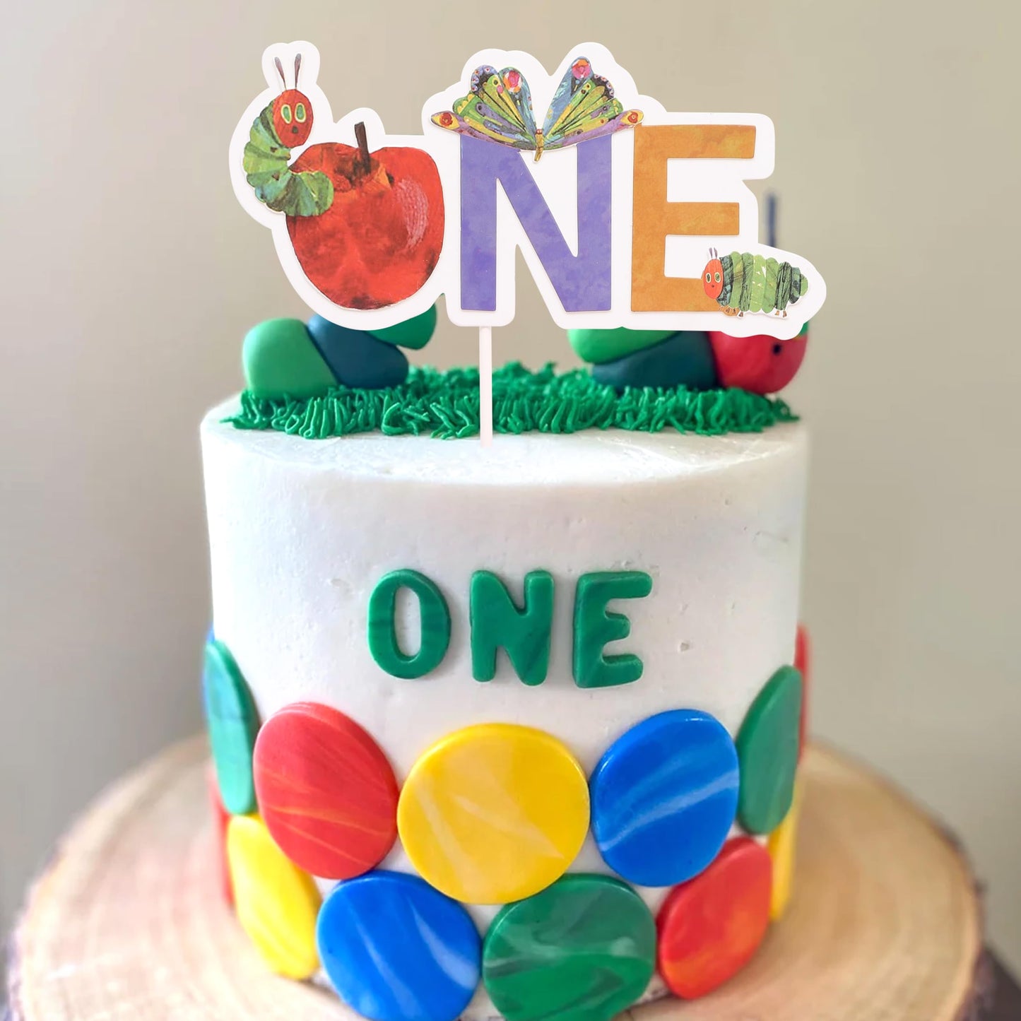 Hungry Caterpillar 1st Birthday Cake Topper - Hungry Caterpillar 1st Birthday Decorations, Hungry Caterpillar Themed Birthday Party, Baby Shower Party