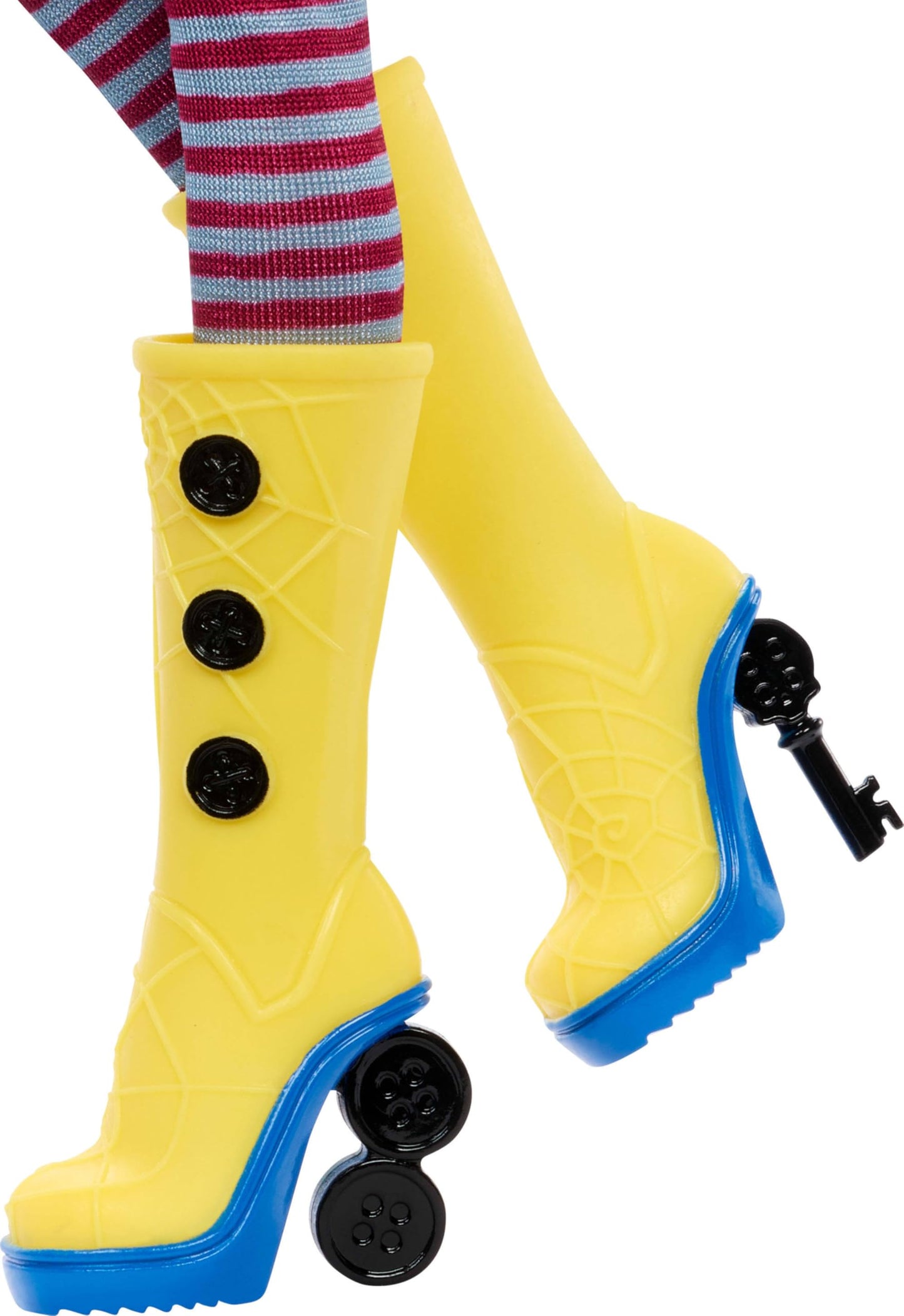 Monster High Skullector Doll, Coraline Collectible in Yellow Raincoat with Dress and Accessories Like Rag Doll, Cat Figure, and Doll Stand
