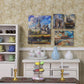 iLAND 1/12 Scale Accessories, 4 Miniature Dollhouse Pictures of Famous Architecture w/Boards