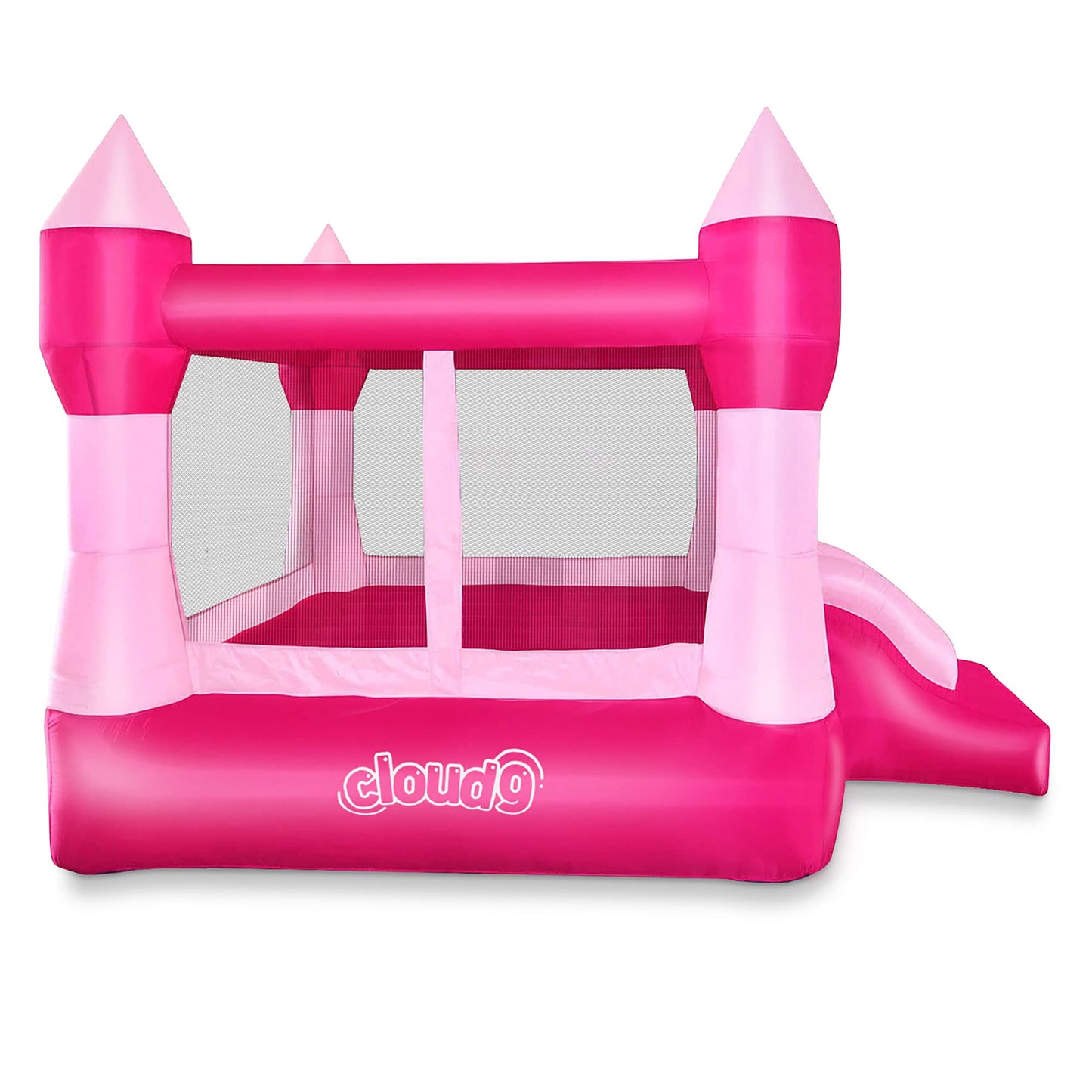Cloud 9 Princess Bounce House with Blower, Pink Castle Inflatable Bouncer for Kids, Includes Stakes and Repair Patches