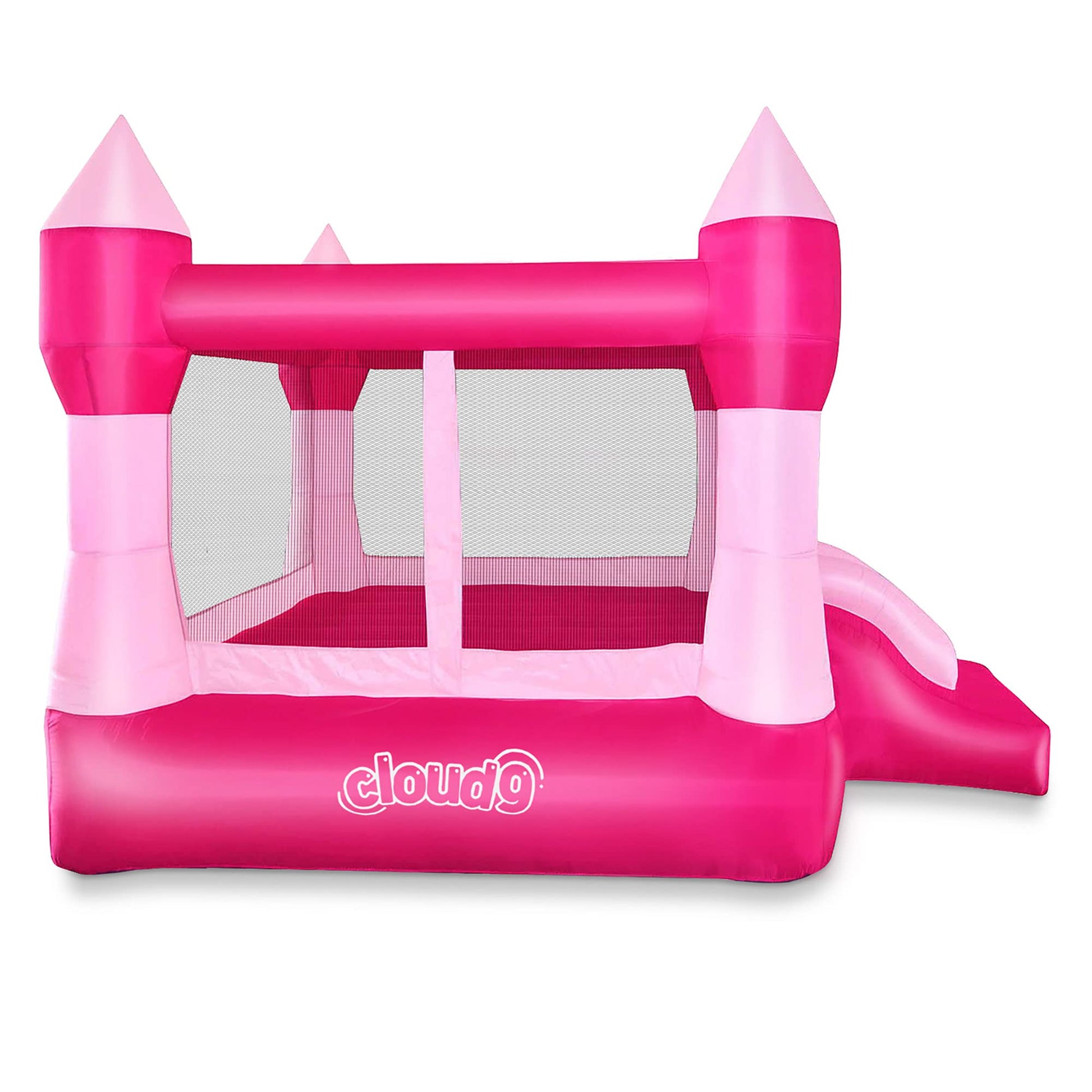 Cloud 9 Princess Bounce House with Blower, Pink Castle Inflatable Bouncer for Kids, Includes Stakes and Repair Patches