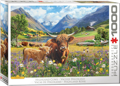 Highland Cows, Artist Series, Eurographics Jigsaw Puzzles, 1000 pcs