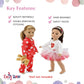 Emily Rose 18" Doll Valentine Holiday Bundle - 6-Piece Red Hearts Tutu & Pajama Set with Teddy Bear - Gift Boxed Clothes for 18 Inch Dolls