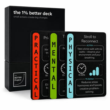 Daily Self Improvement Cards for Discipline, Productivity, Motivation & Mindset - The 1% Better Deck