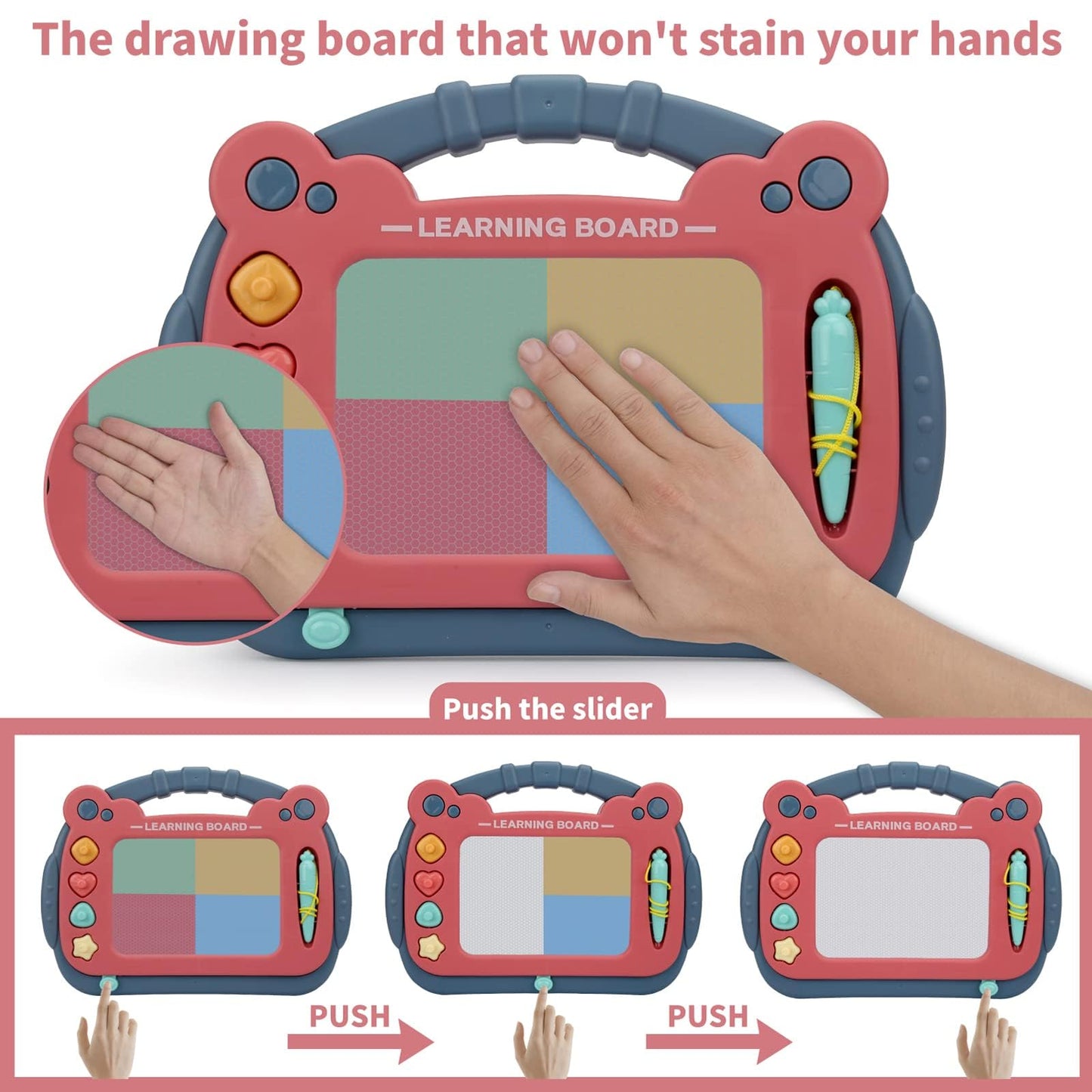 HCFJEH Magnetic Drawing Board for Toddlers 3, Color Erasable Doodle Writing Pad, Learning Painting Sketch Pad, Best Birthday Easter Christmas