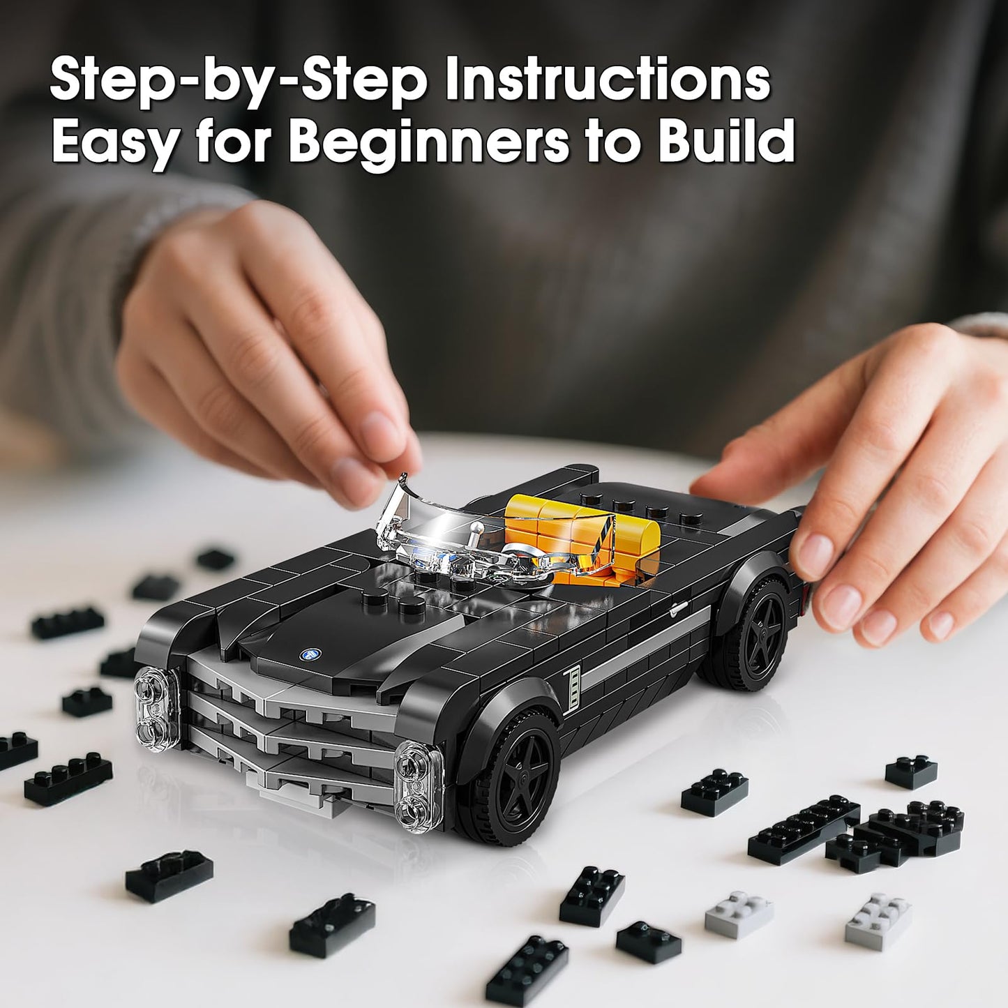IBLOTIME Speed Champion Cars Models Building Sets Easter 302 PCS 1:24 Vintage Sports Car Brick Model Creative Display Gift Christmas Birthday Ages 14+