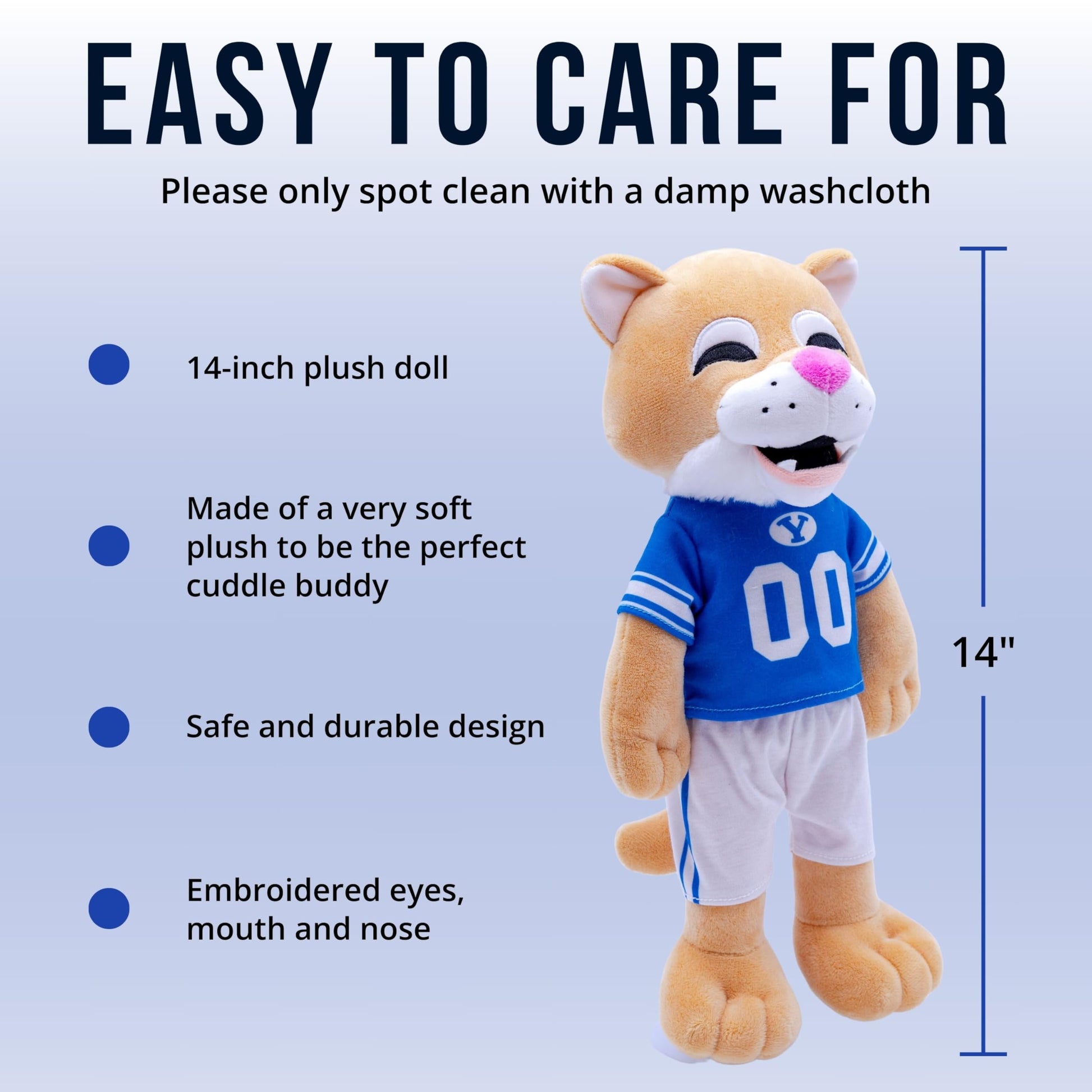Plushible 14" Brigham Young University Cosmo Mascot Plush Figure Toy - College Football Plush Doll, Soft Stuffed Toy for Kids & Adults, Surface