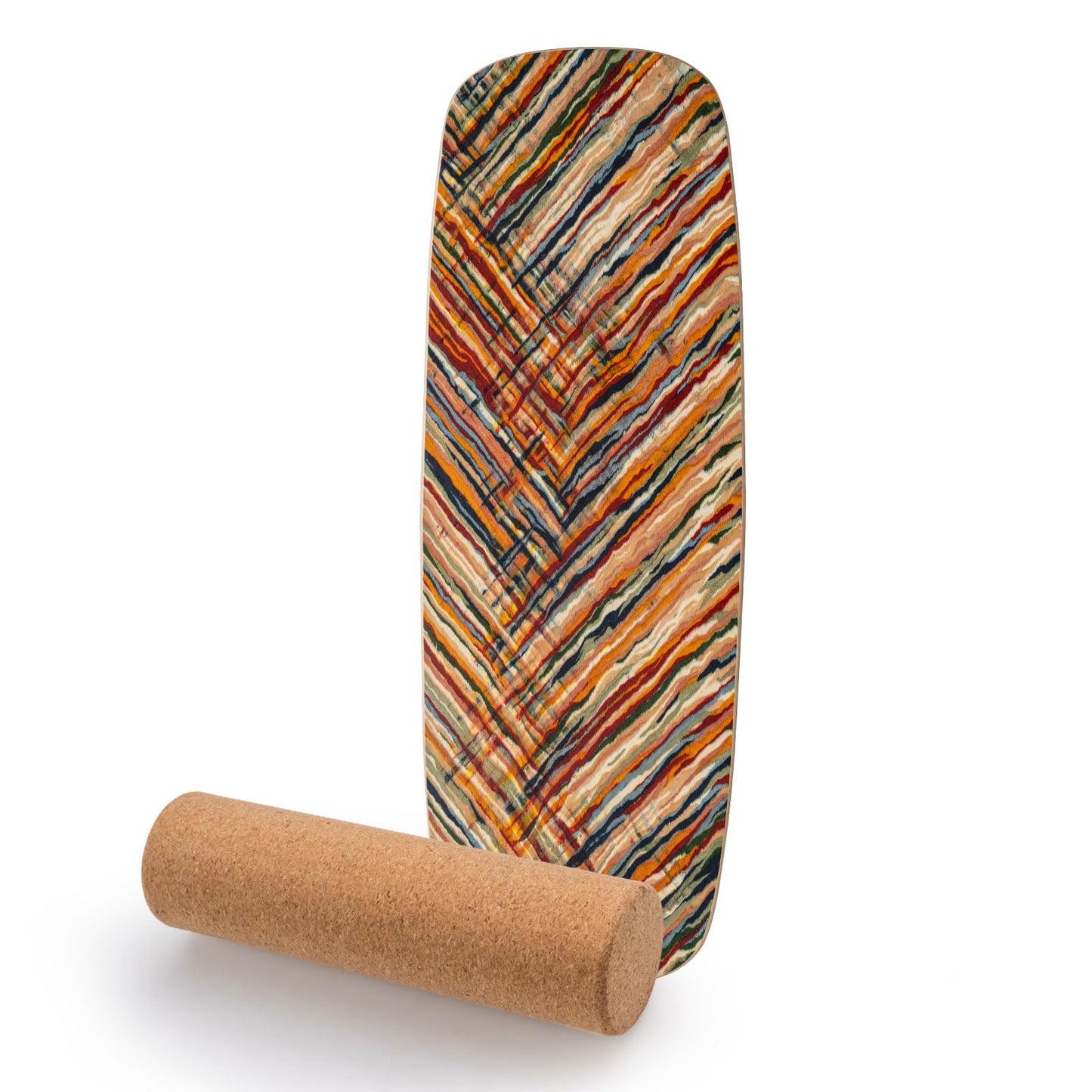 FANTASK Balance Board with 10 mm Cork Roll, Balancing Board Made of Birch Wood, FSC-Certified, 14 mm Balance Trainer, Maximum Load 100 kg, Wobble