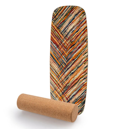 FANTASK Balance Board with 10 mm Cork Roll, Balancing Board Made of Birch Wood, FSC-Certified, 14 mm Balance Trainer, Maximum Load 100 kg, Wobble