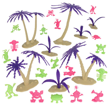 BMC Classic Sci-Fi Alien Jungle - 26pc Plastic Martian Figure Accessory Playset