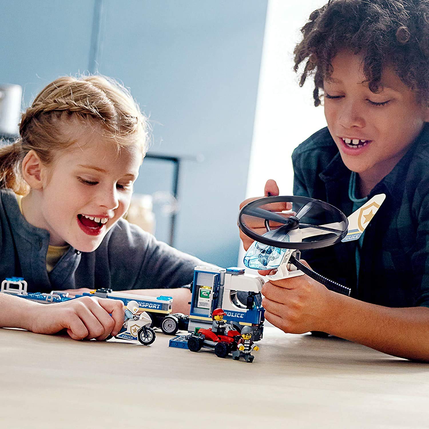 LEGO City Police Helicopter Chase 60244 Police Toy, Cool Building Set for Kids (317 Pieces)