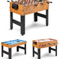 HOMGX 48" 3-in-1 Game Table, Wooden Game Table w/Football, Hockey, and Billiards, Game Size Combination Game Table for Parties, Family Nights,