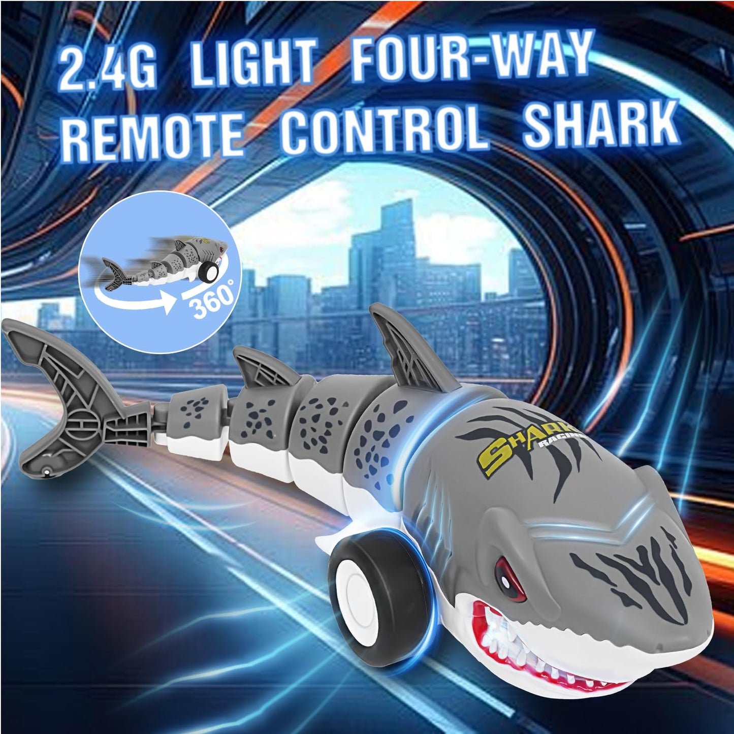 Remote Control Shark Cars Toy,Rechargeable RC Toy Car, RC Monster Truck