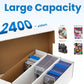 MZONGZI 3 Row Trading Card Storage Box - Holds 2400 Cards, Fits Toploaders & Magnetic Cases, Includes 50 Sleeves, 8 Dividers & 3 Supports - Sport Card