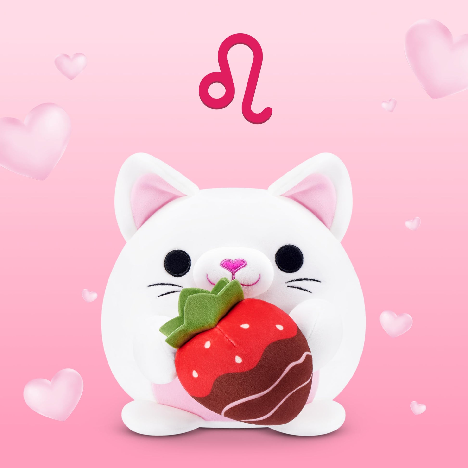 Snackles Valentine’s Edition 8-Inch Plush Toy (Kitten with Strawberry Chocolate) by ZURU - Ultra-Soft Stuffed Animal with Valentine’s Accessory