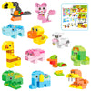 Animals Building Blocks Set, 122 Pieces Animal Building Toy Kit for Kids Ages 3 4 5 6 Years, Creative STEM Educational Preschool Toys for Toddlers